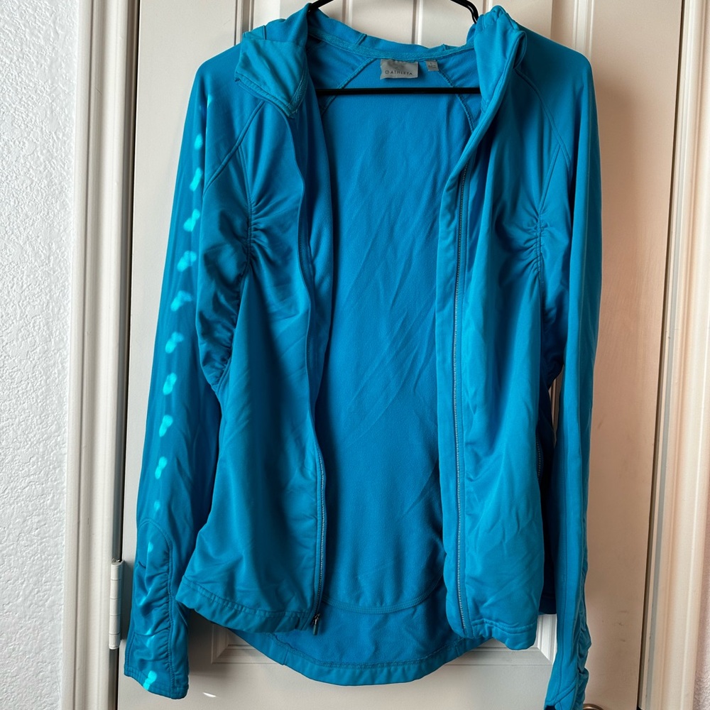 Athleta “Half Mile” Running Zip Up Jacket with Hoodie in Breaker size large - Picture 13 of 16